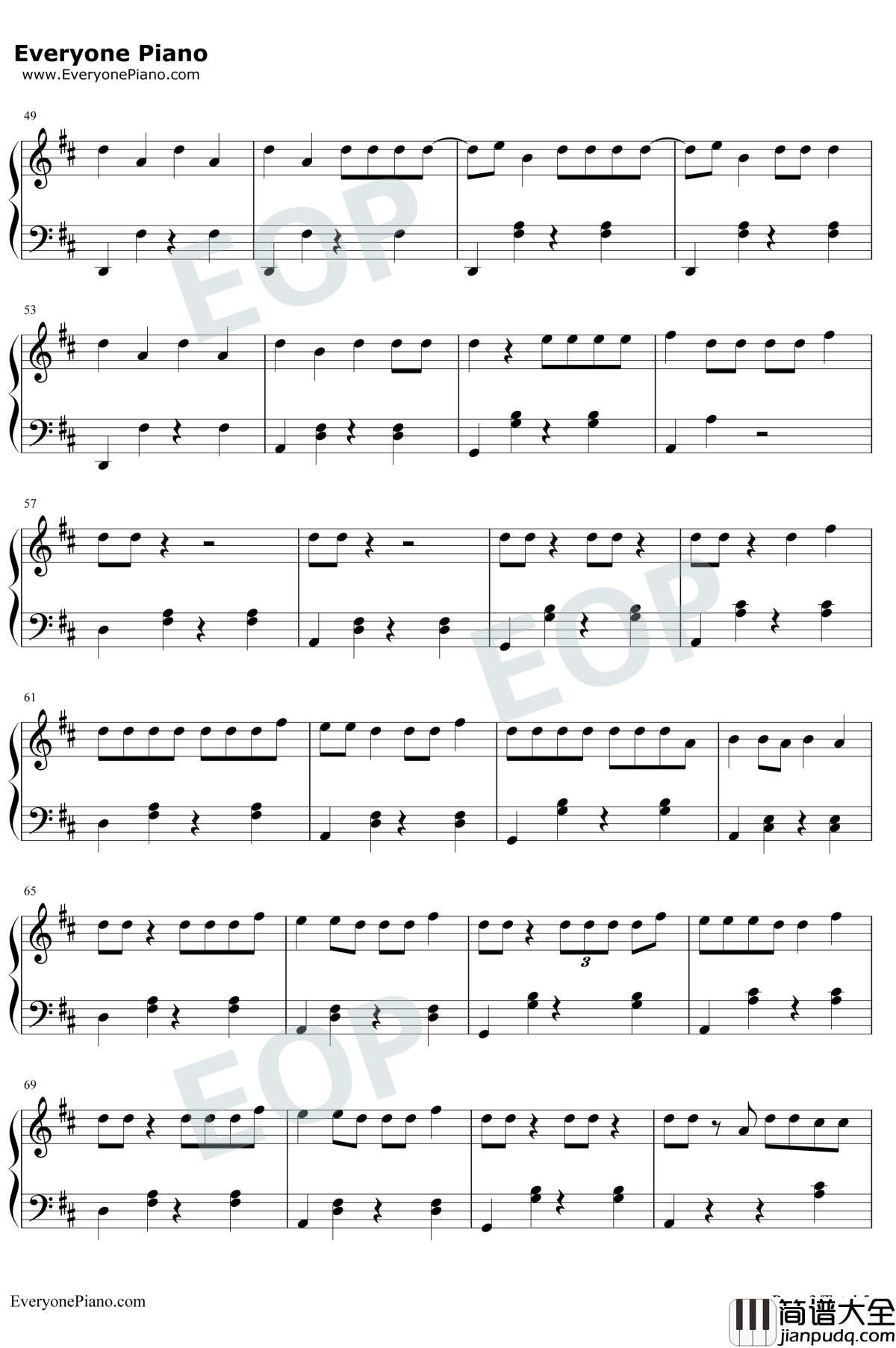 Dura钢琴谱_Daddy_Yankee_嘟啦舞