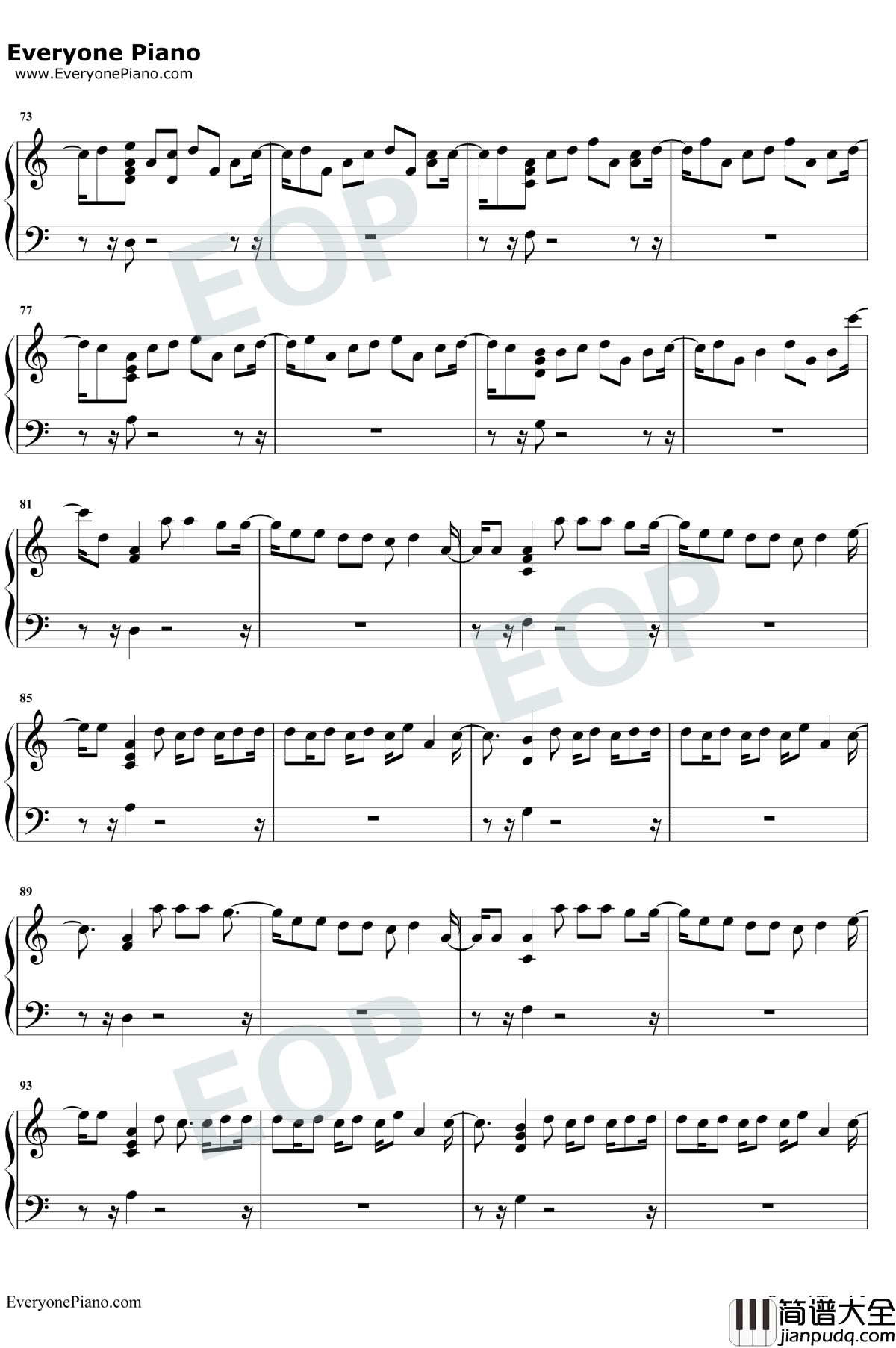 Faking_It钢琴谱_Calvin_Harris