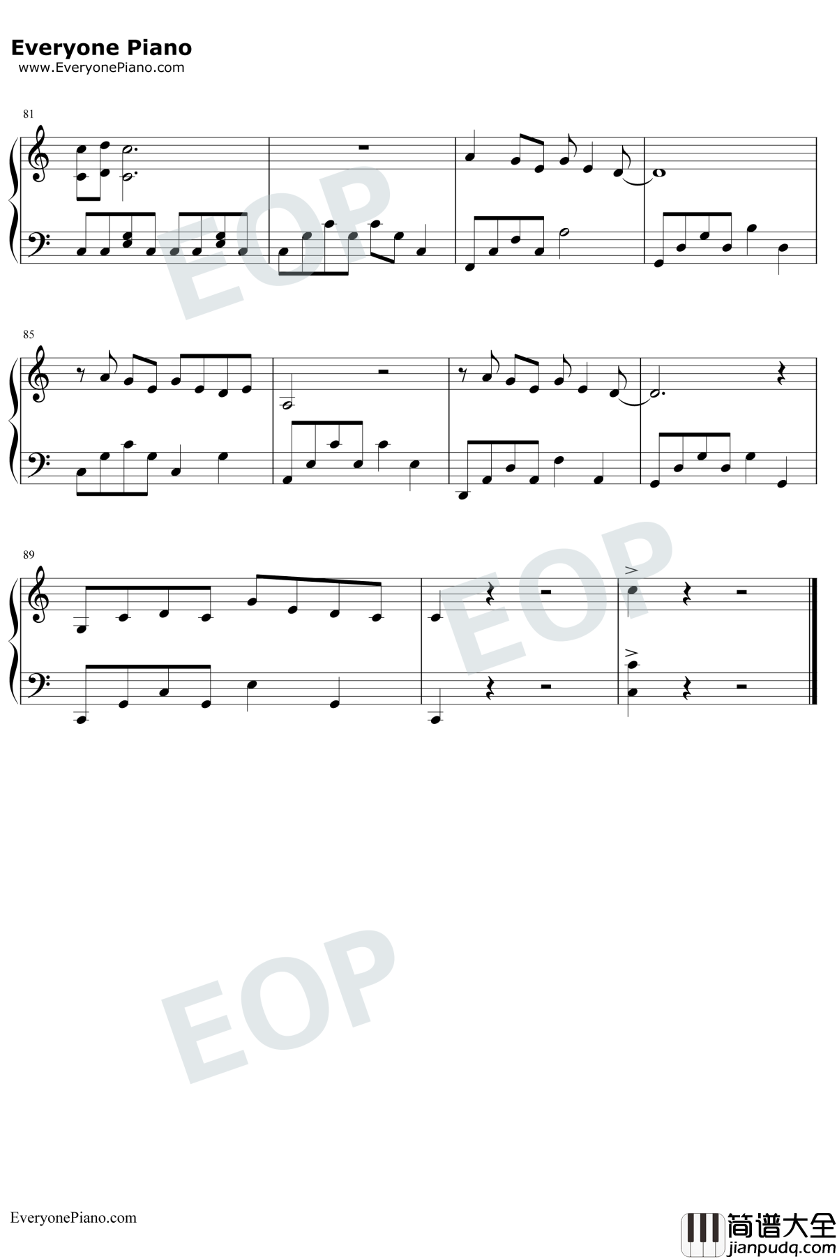 幸福需要一点偏差钢琴谱_任家萱/Selina_爱情进化论片尾曲