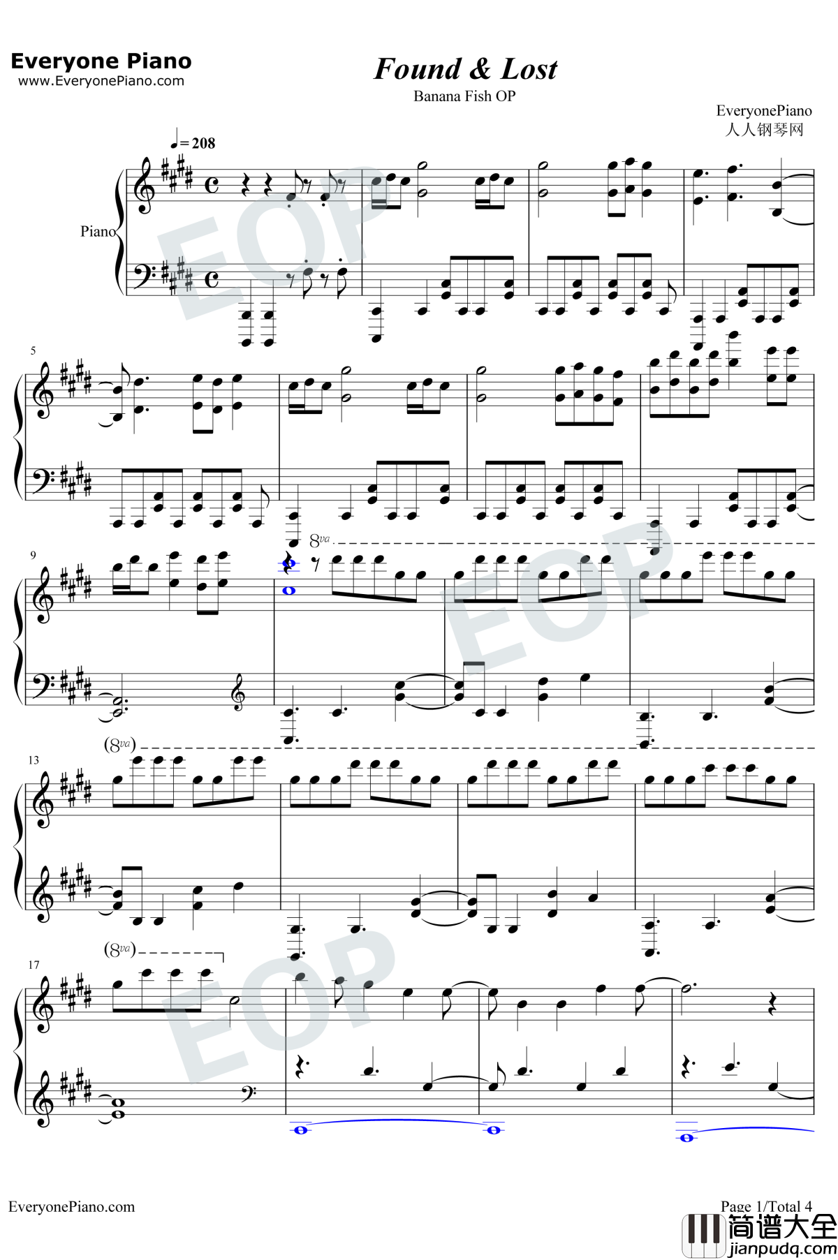 Found_&_Lost钢琴谱_Survive_Said_The_Prophet