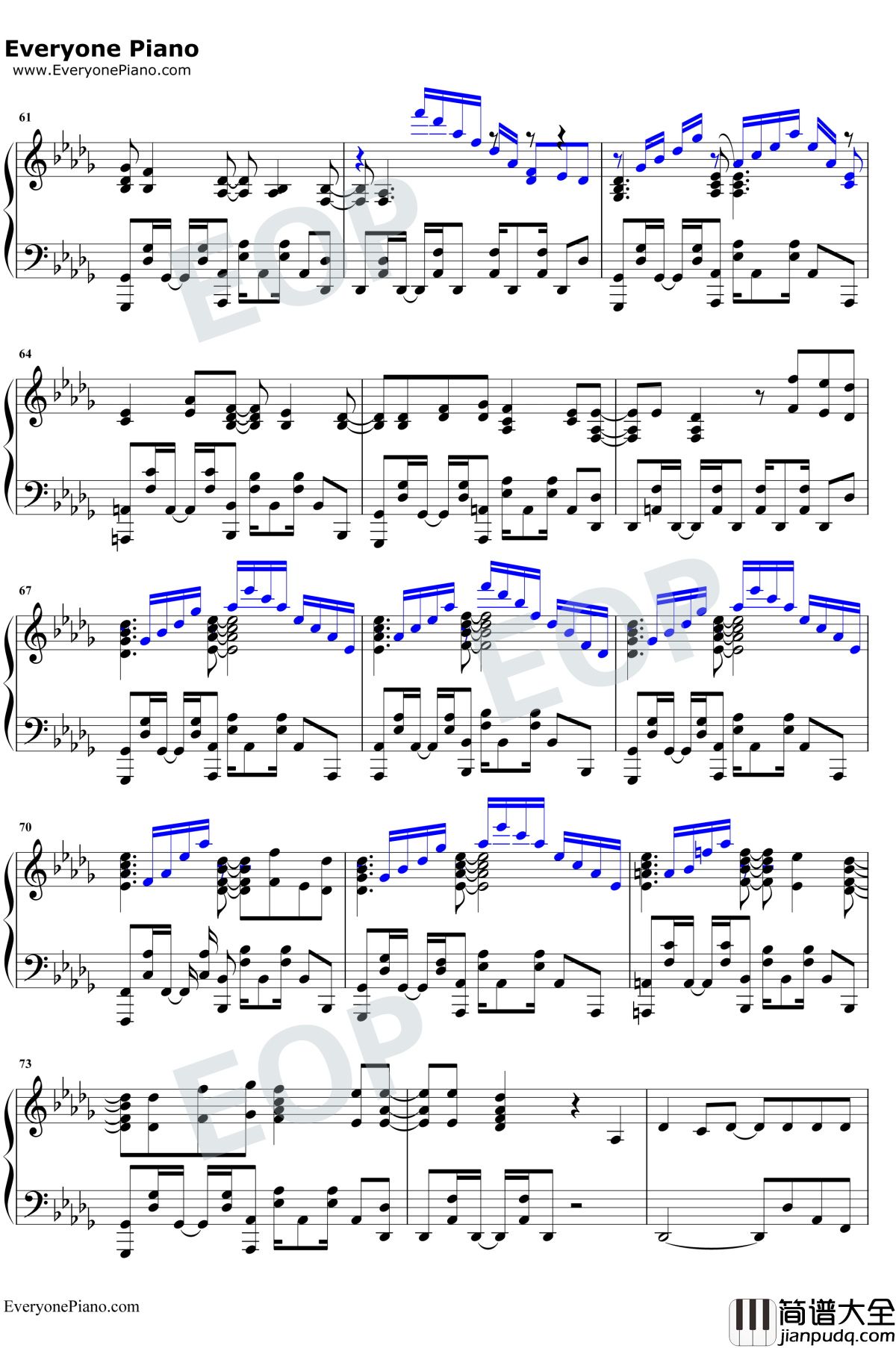 Grand_Blue钢琴谱_湘南乃风