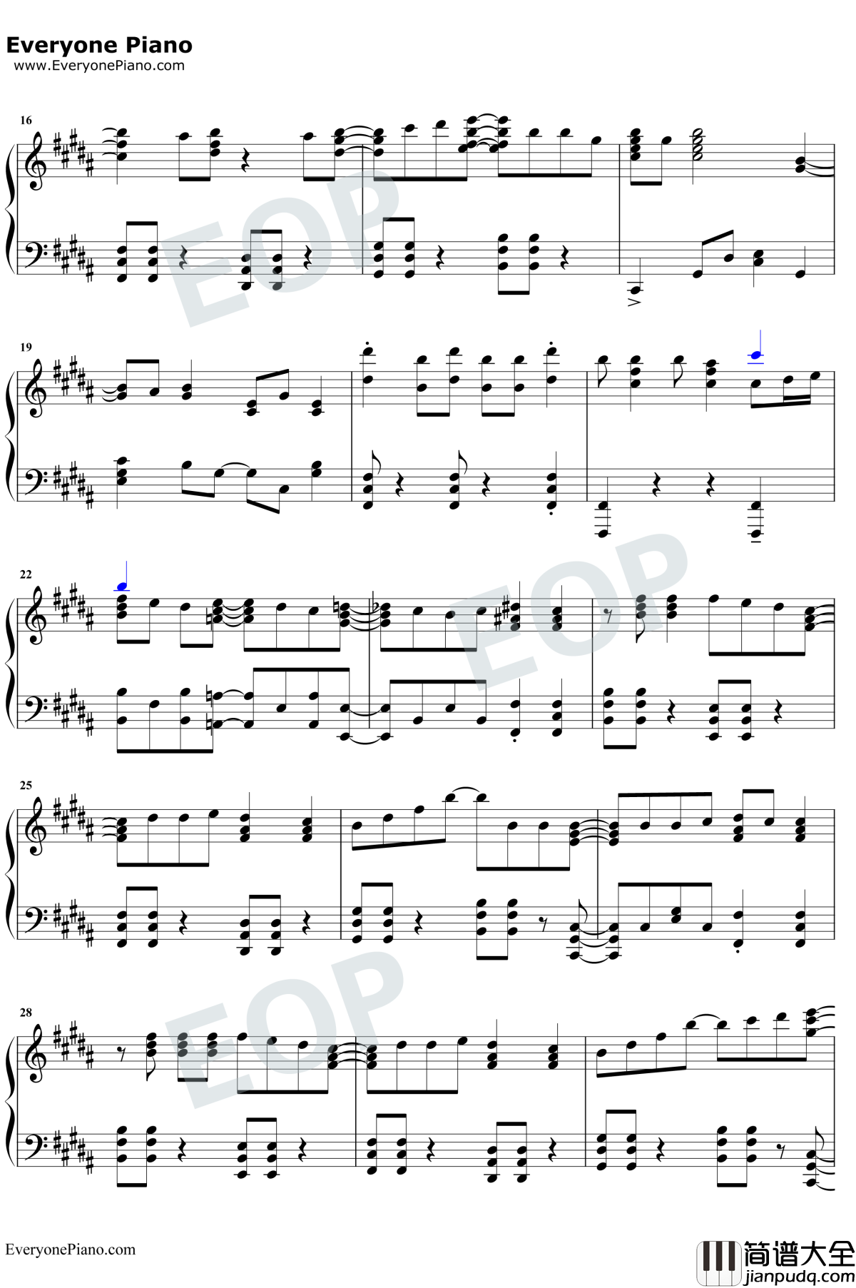 ふたりの羽根钢琴谱_YURiKA_轻羽飞扬OP