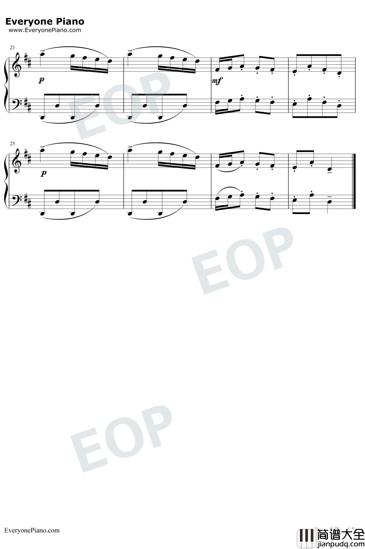 摩塞塔舞曲13钢琴谱_巴赫