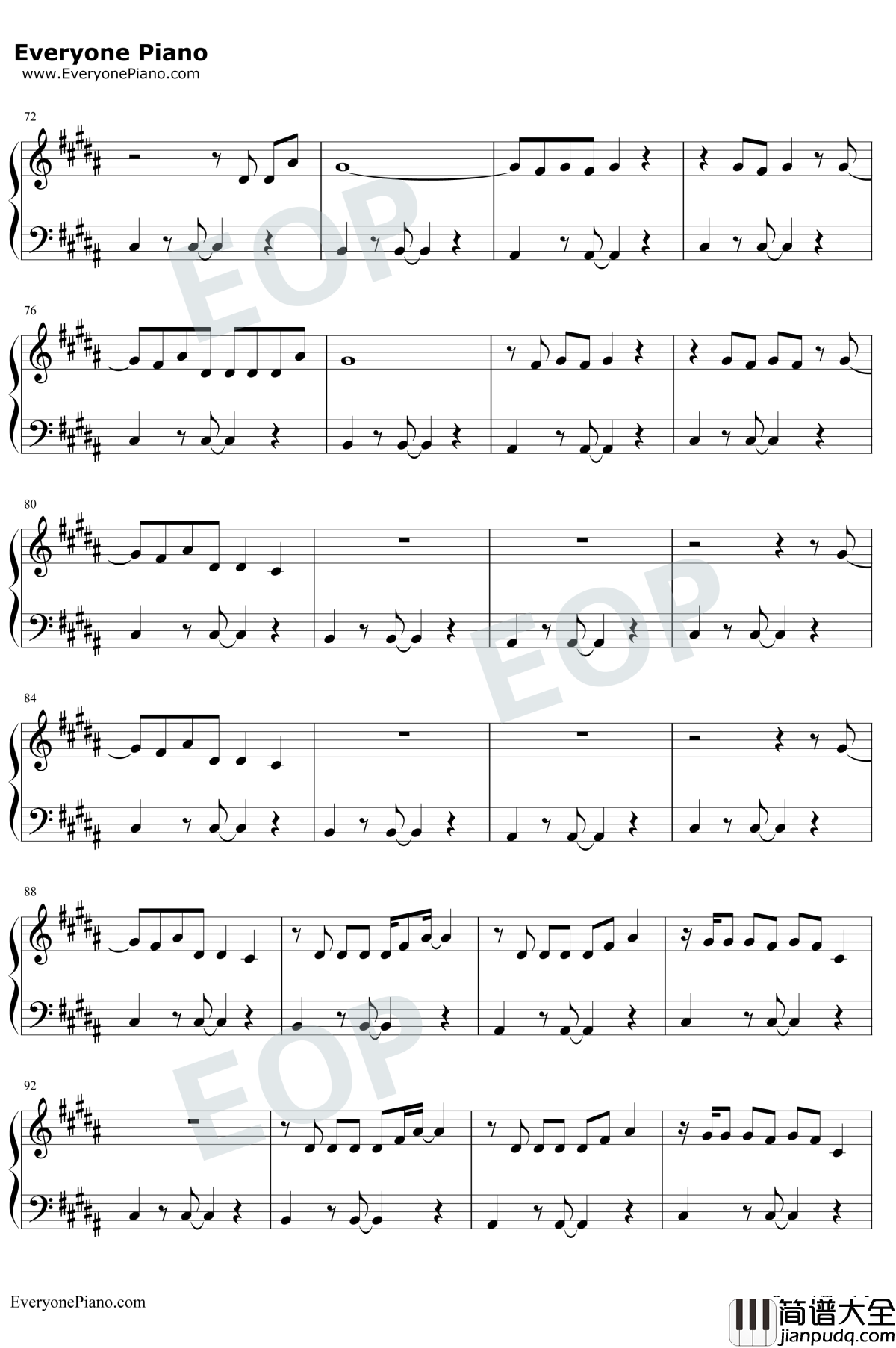 Promises钢琴谱_Calvin_Harris_/_Sam_Smith