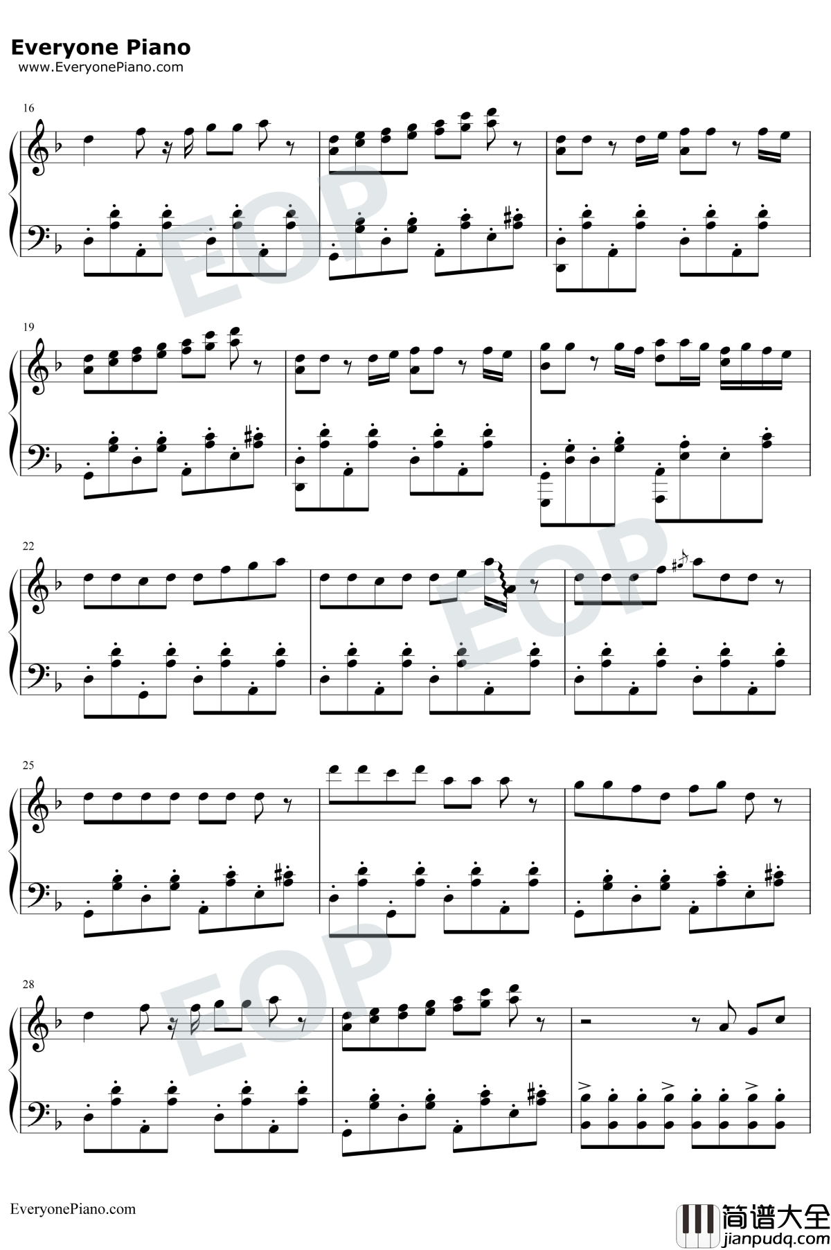 卡路里钢琴谱_火箭少女101_西虹市首富插曲