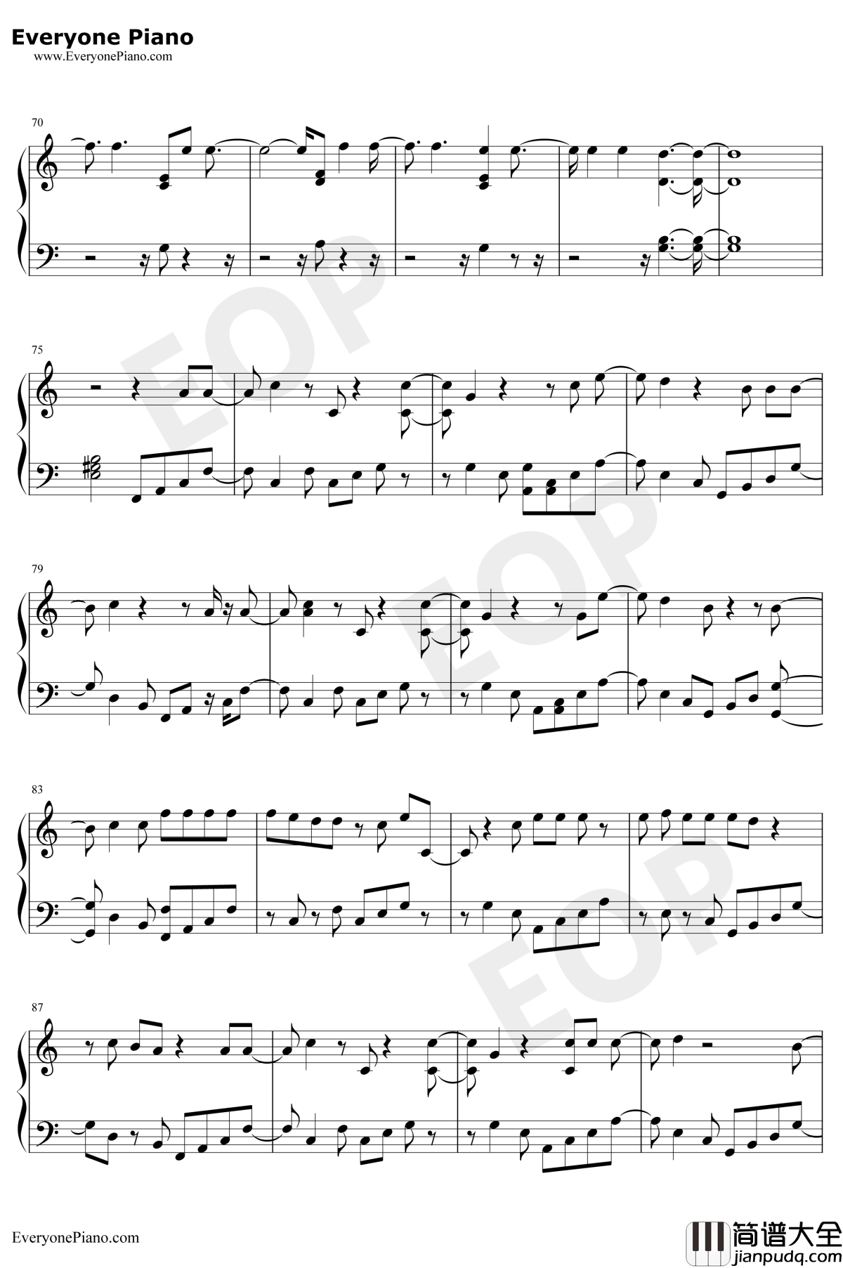 Too_Much_To_Ask钢琴谱_Niall_Horan