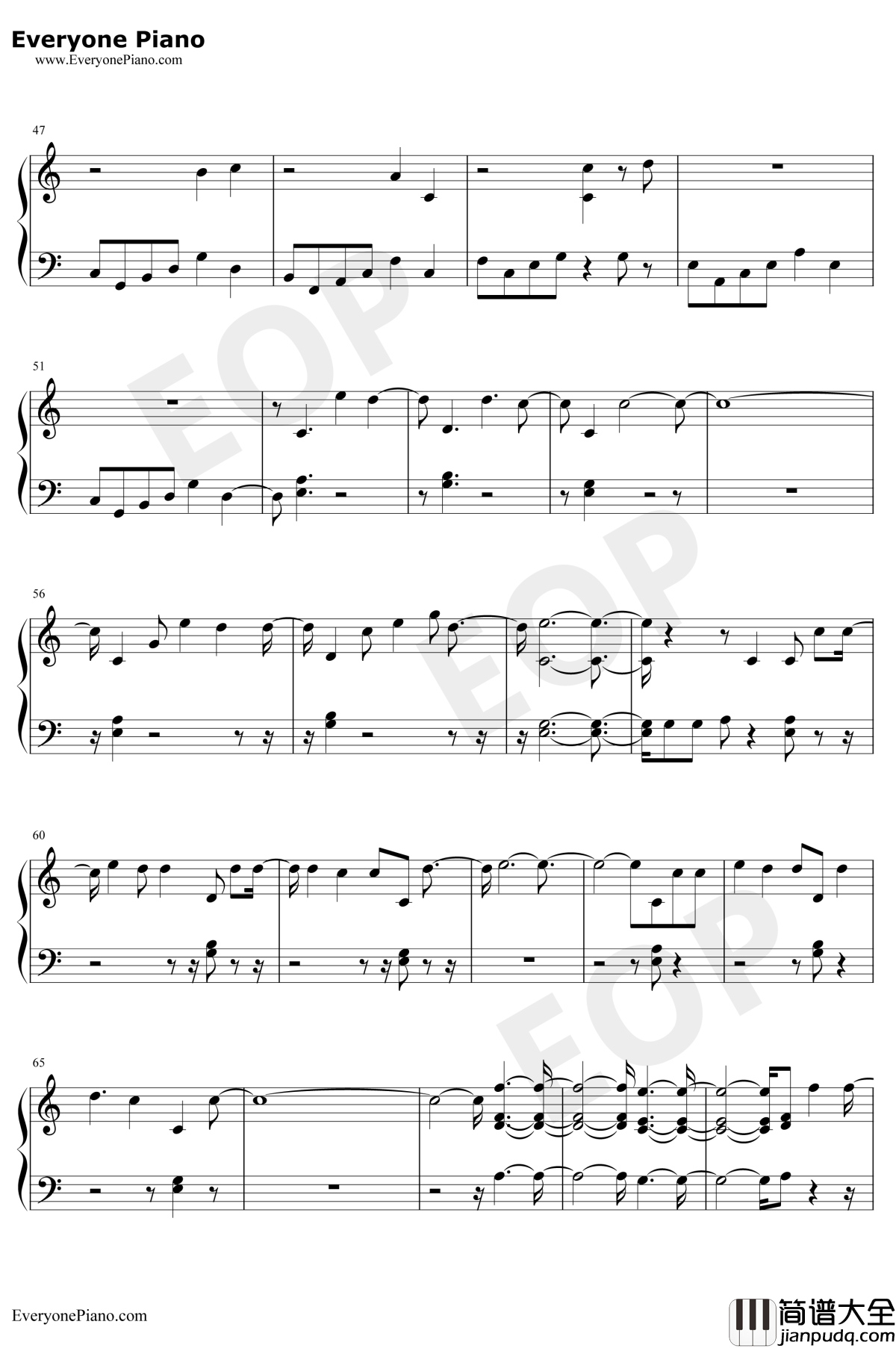 Too_Much_To_Ask钢琴谱_Niall_Horan