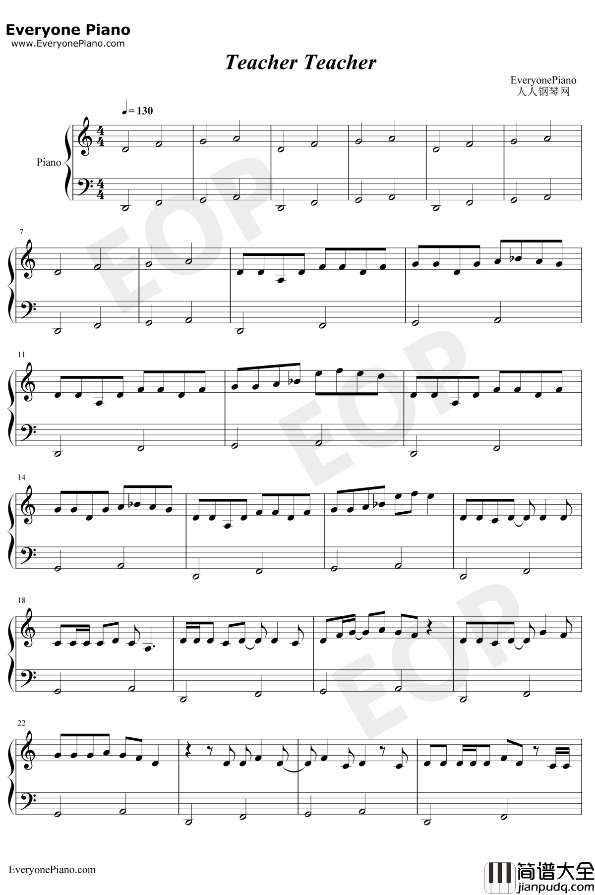 Teacher_Teacher钢琴谱_AKB48