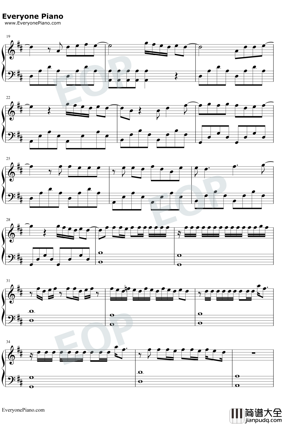 不爱我就拉倒钢琴谱_周杰伦_完整版