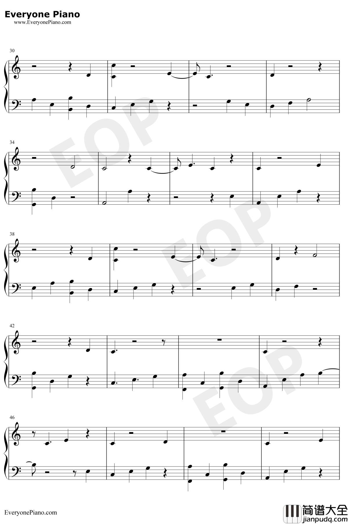 I_Would_Die_for_You钢琴谱_Miley_Cyrus