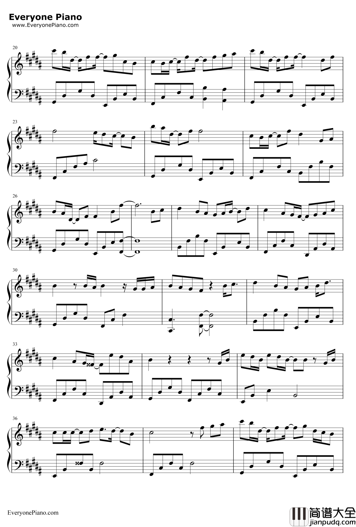 追光者钢琴谱_岑宁儿_夏至未至插曲