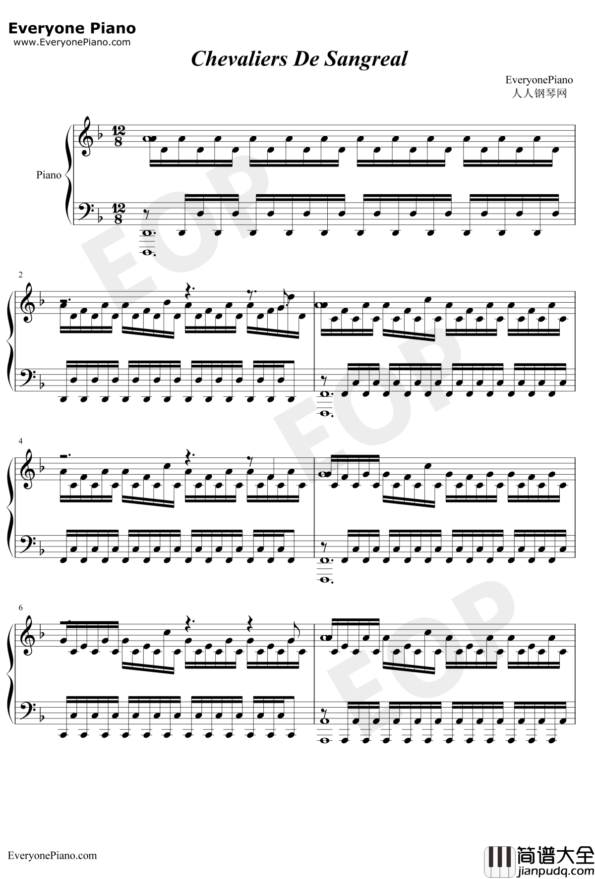 Chevaliers_De_Sangreal钢琴谱_Hans_Zimmer_达芬奇密码OST