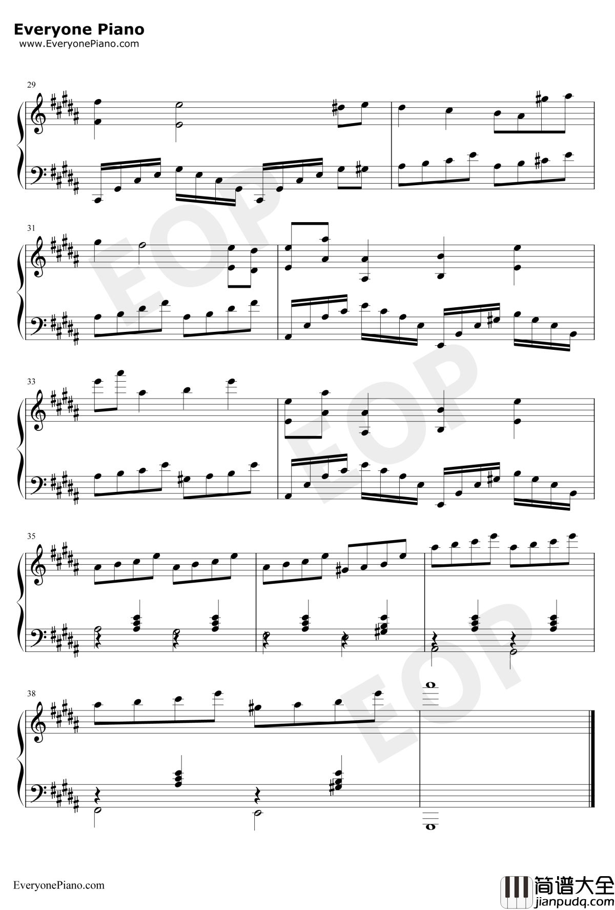 I_Will_Wait_For_You钢琴谱_MichelLegrand_瑟堡的雨伞主题曲