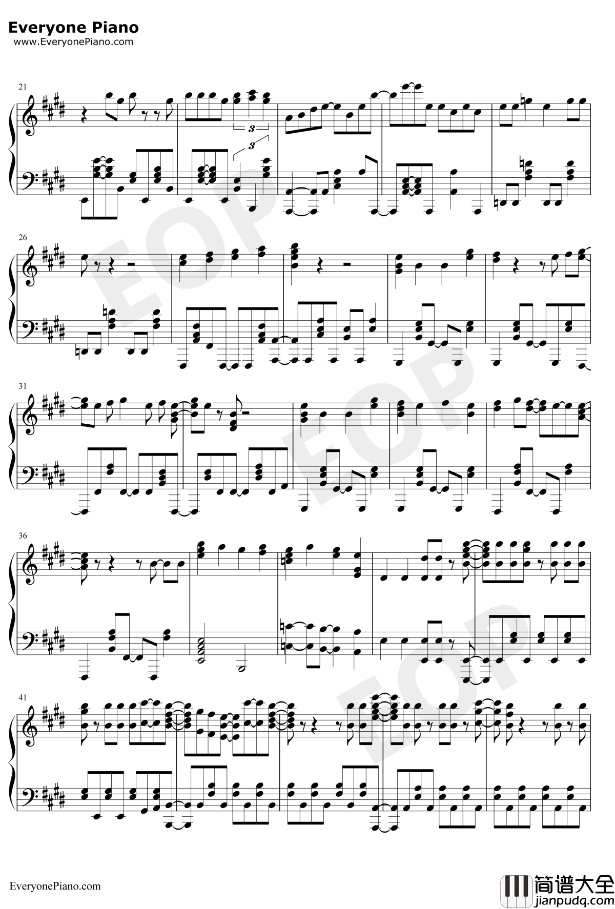 君のせい钢琴谱_ThePeggies_青春猪头少年不会梦到兔女郎学姐OP