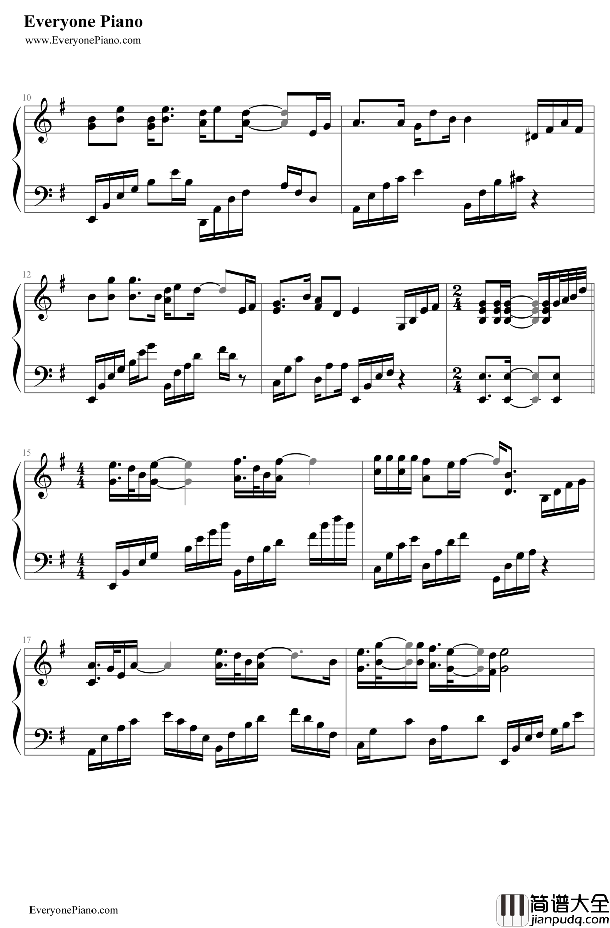 浩瀚钢琴谱_张杰_神雕侠侣主题曲_张杰