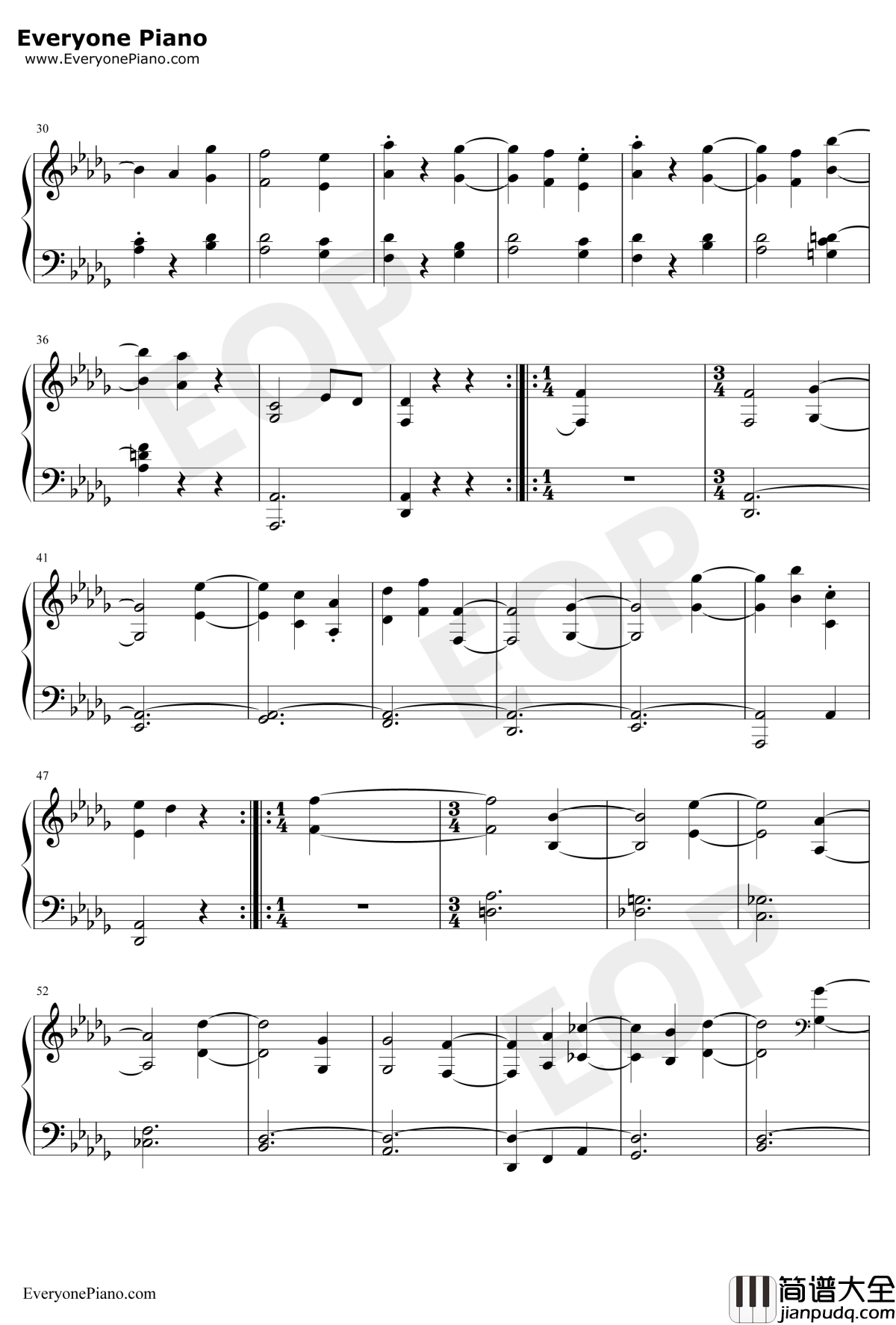 月光奏鸣曲第二乐章钢琴谱_贝多芬