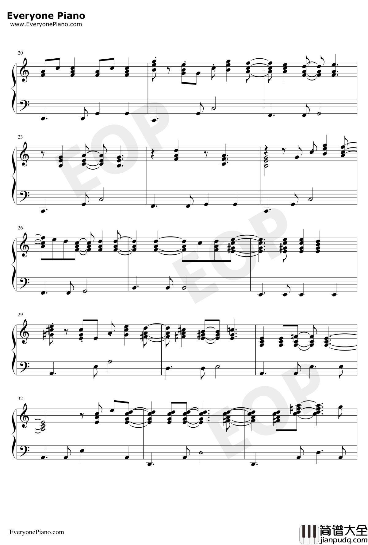 You_Are_The_Sunshine_Of_My_Life钢琴谱_Stevie_Wonder