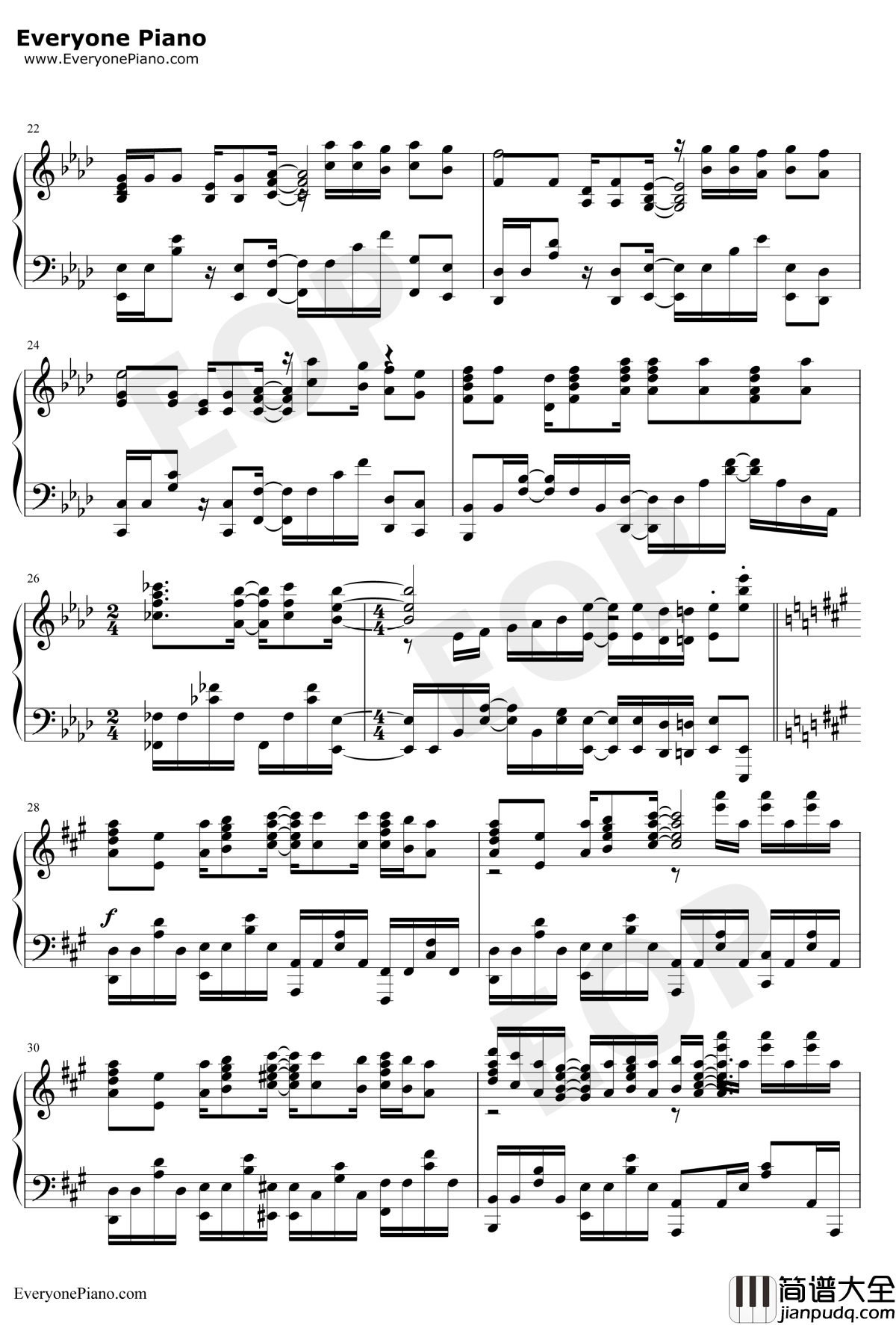 ススメ→トゥモロウ钢琴谱_河田贵央_Lovelive插曲