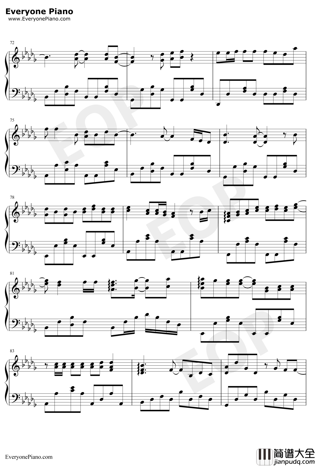 意外钢琴谱_薛之谦_明知这是一场意外你要不要来