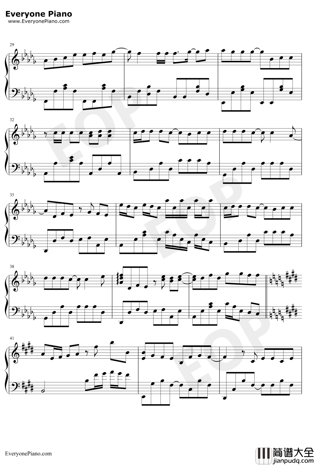 意外钢琴谱_薛之谦_明知这是一场意外你要不要来