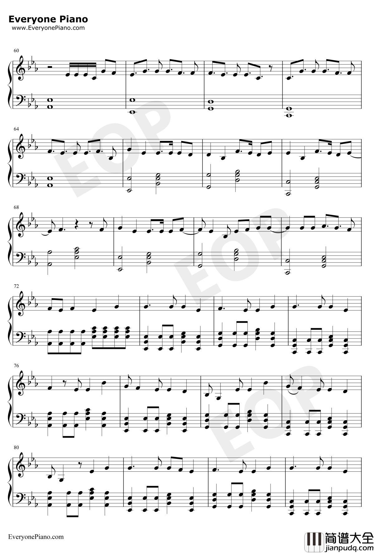 Spring_Day钢琴谱_防弹少年团