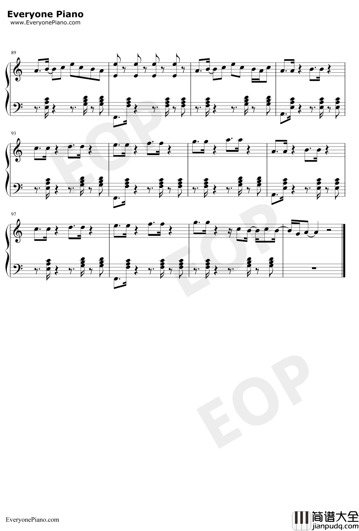 New_Rules钢琴谱_Dua_Lipa