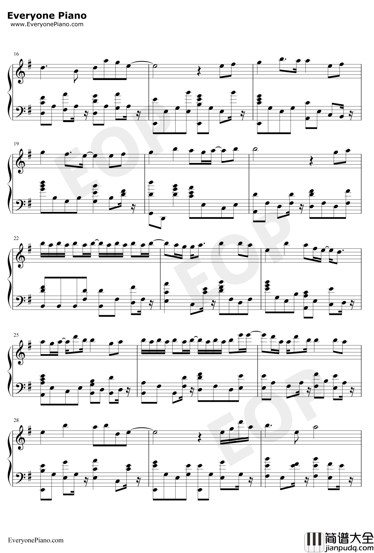 一半钢琴谱_梁洁_双世宠妃Ⅱ插曲