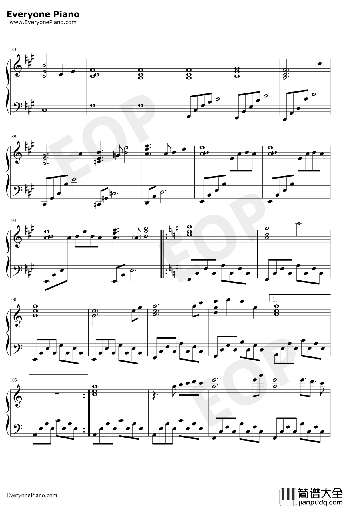 渡る者の途絶えた桥钢琴谱_东方Project_东方地灵殿二面道中曲