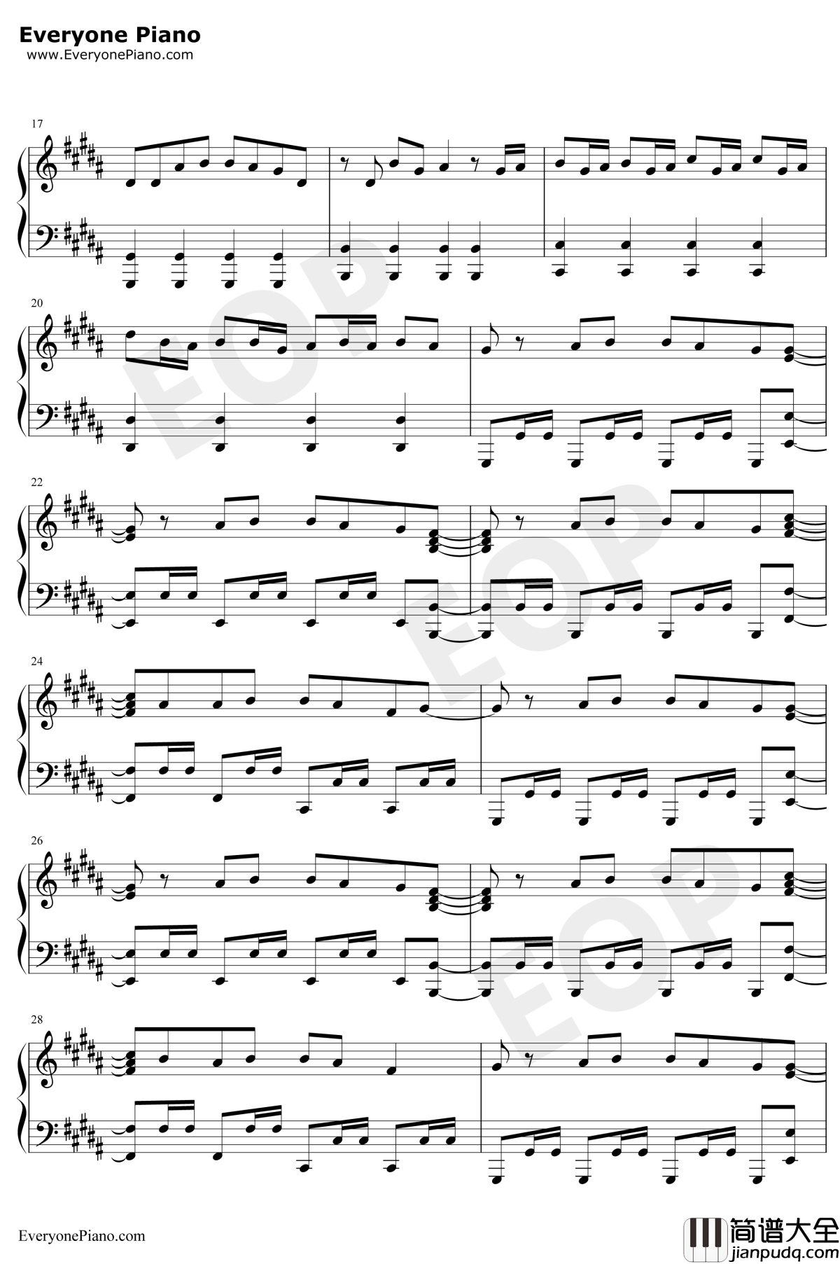 Electroman_Adventures钢琴谱_Geometry_Dash_几何冲刺BGM