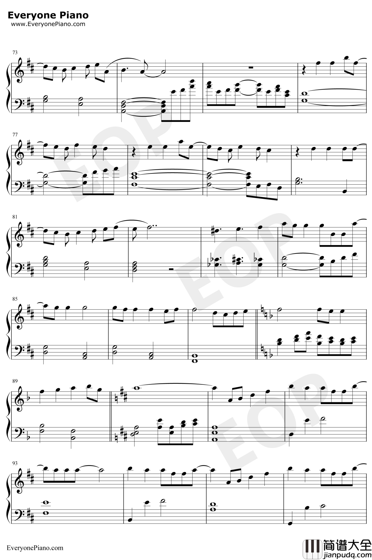 彗星的眼泪钢琴谱_金莎_幸福的眼泪片尾曲