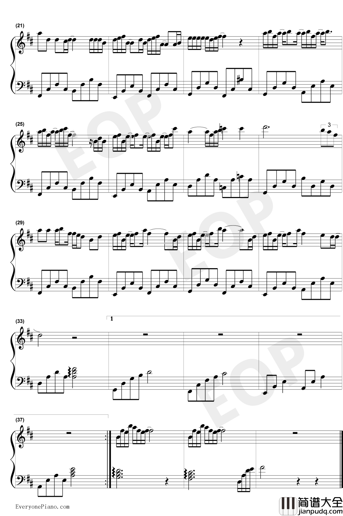 无情画钢琴谱_王呈章_双世宠妃Ⅱ片头曲