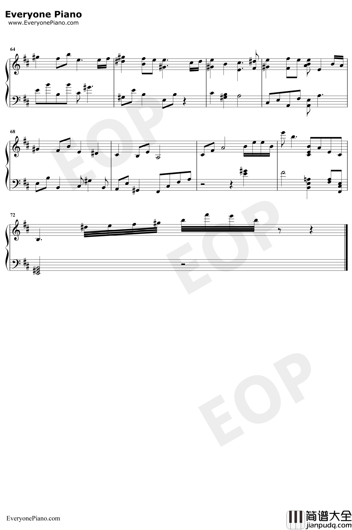 想い出は遠くの日々钢琴谱_天门_秒速5厘米OST