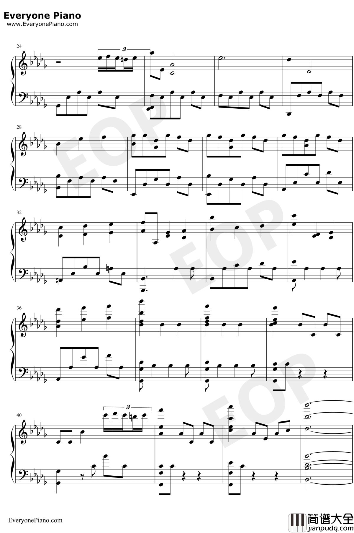 挫けそうになる私を支えてください钢琴谱_横山克_四月是你的谎言OST