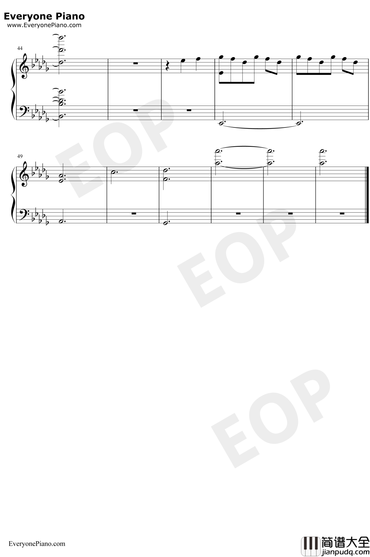 挫けそうになる私を支えてください钢琴谱_横山克_四月是你的谎言OST