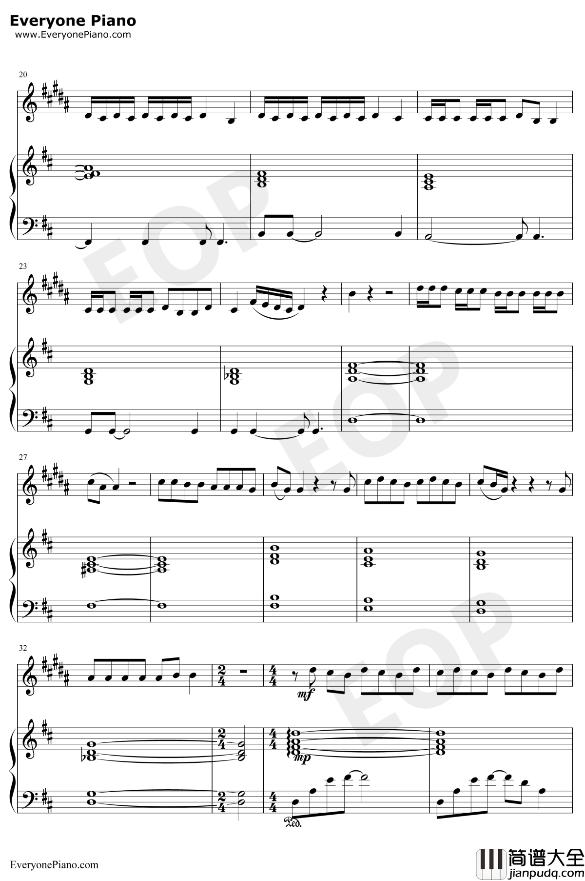 Beautiful钢琴谱_Bazzi