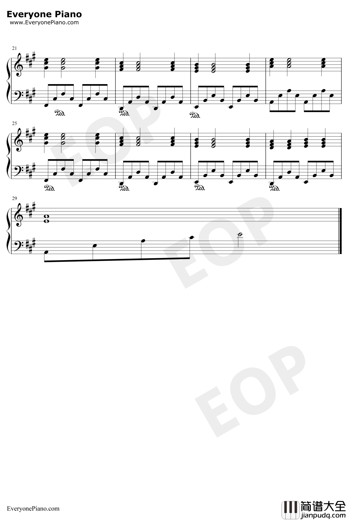 什么都不必说钢琴谱_大张伟