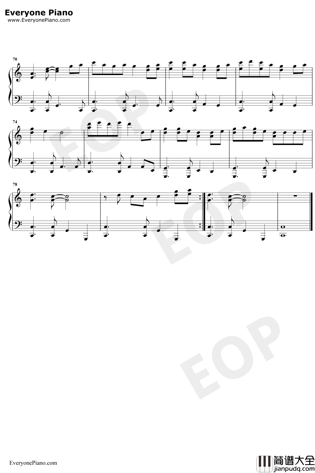 笑红尘钢琴谱_陈淑桦_东方不败风云再起国语版主题曲