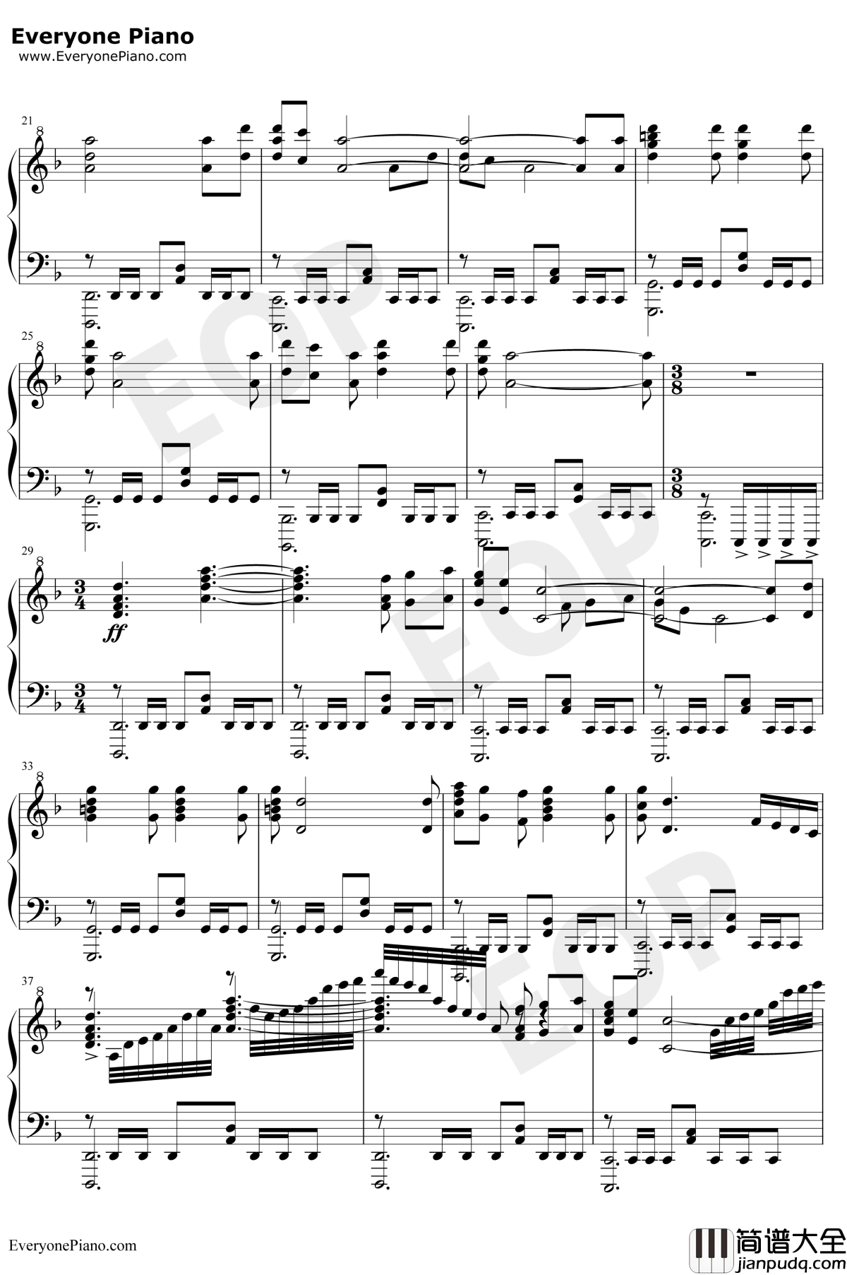 We_Won't_be_Falling钢琴谱_陈雪燃_镇魂OP