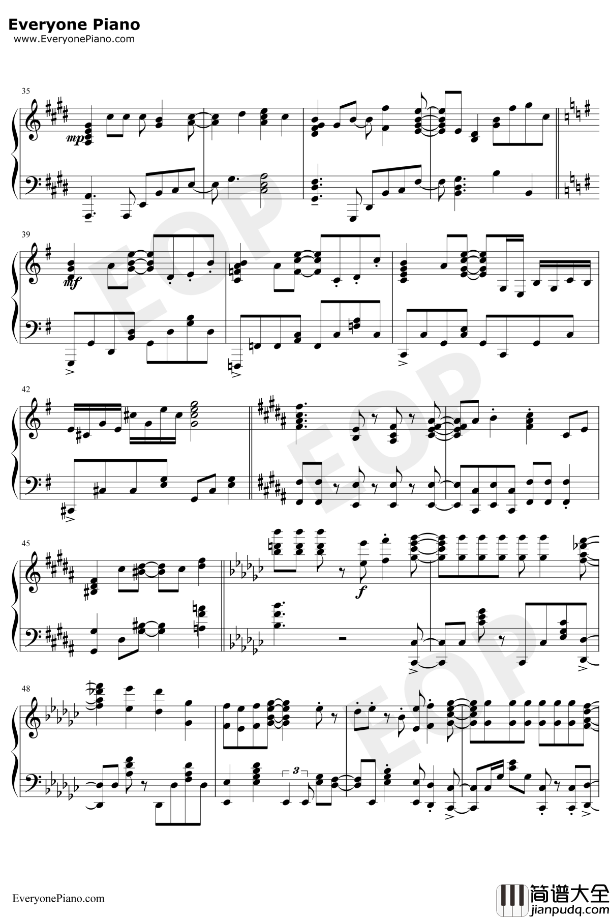 Nameless_Story钢琴谱_寺岛拓笃