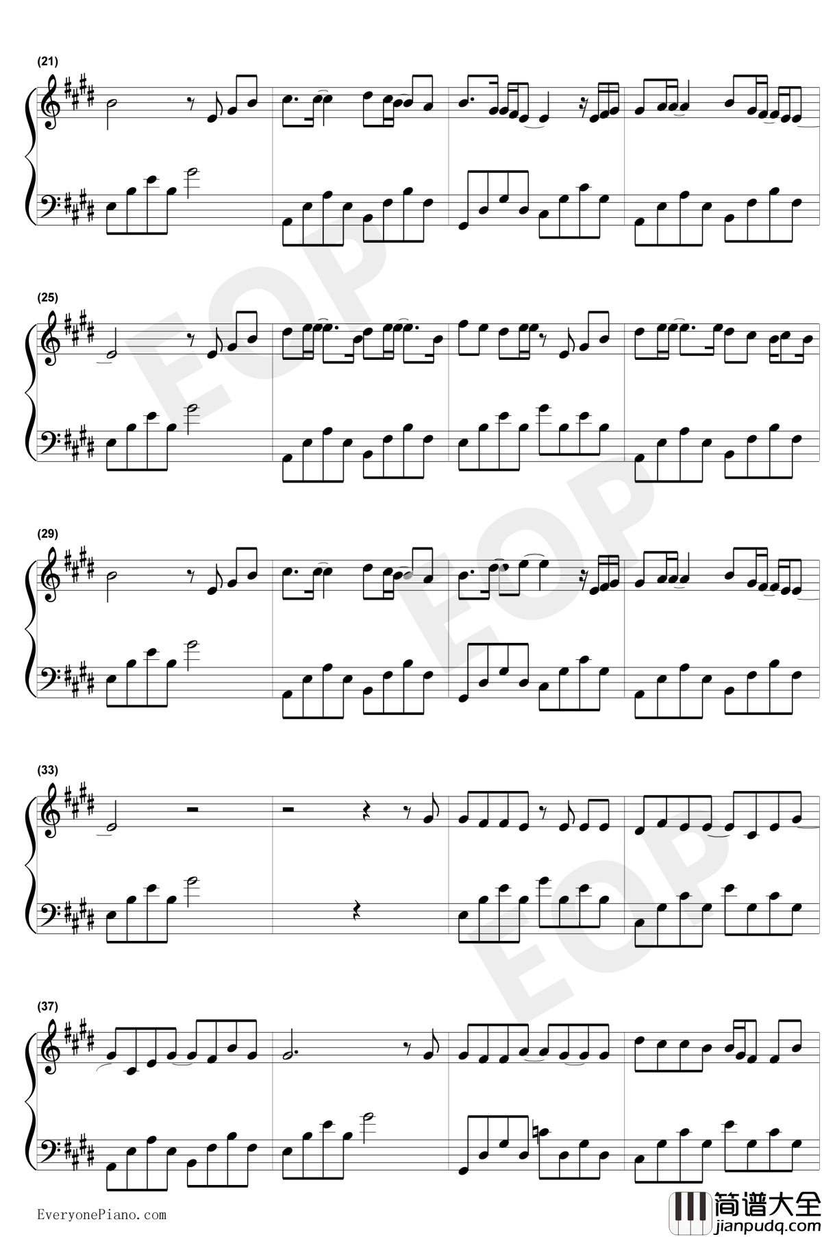 请先说你好钢琴谱_贺一航_抖音热歌