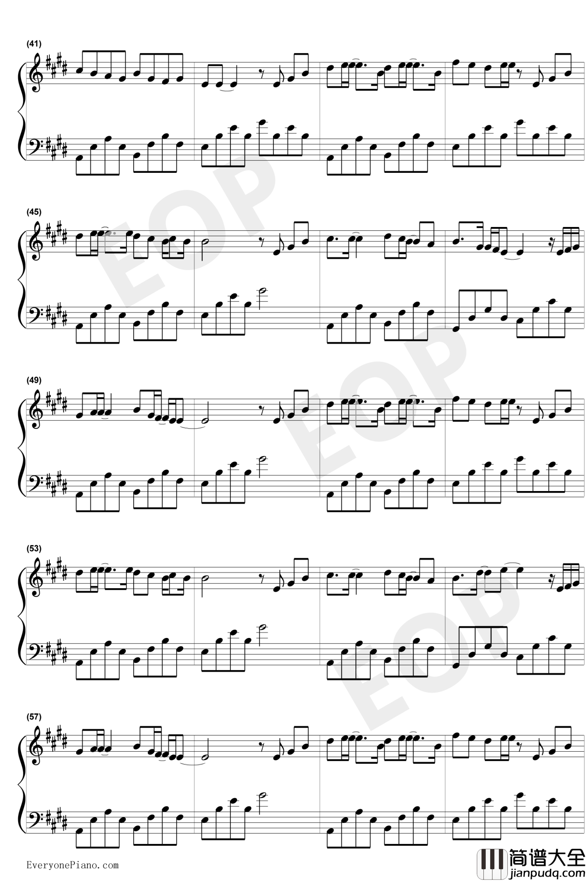 请先说你好钢琴谱_贺一航_抖音热歌