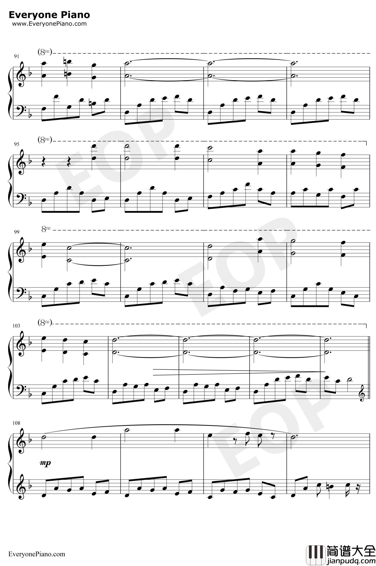 Scarborough_Fair钢琴谱_莎拉·布莱曼Sarah_Brightman_斯卡布罗集市