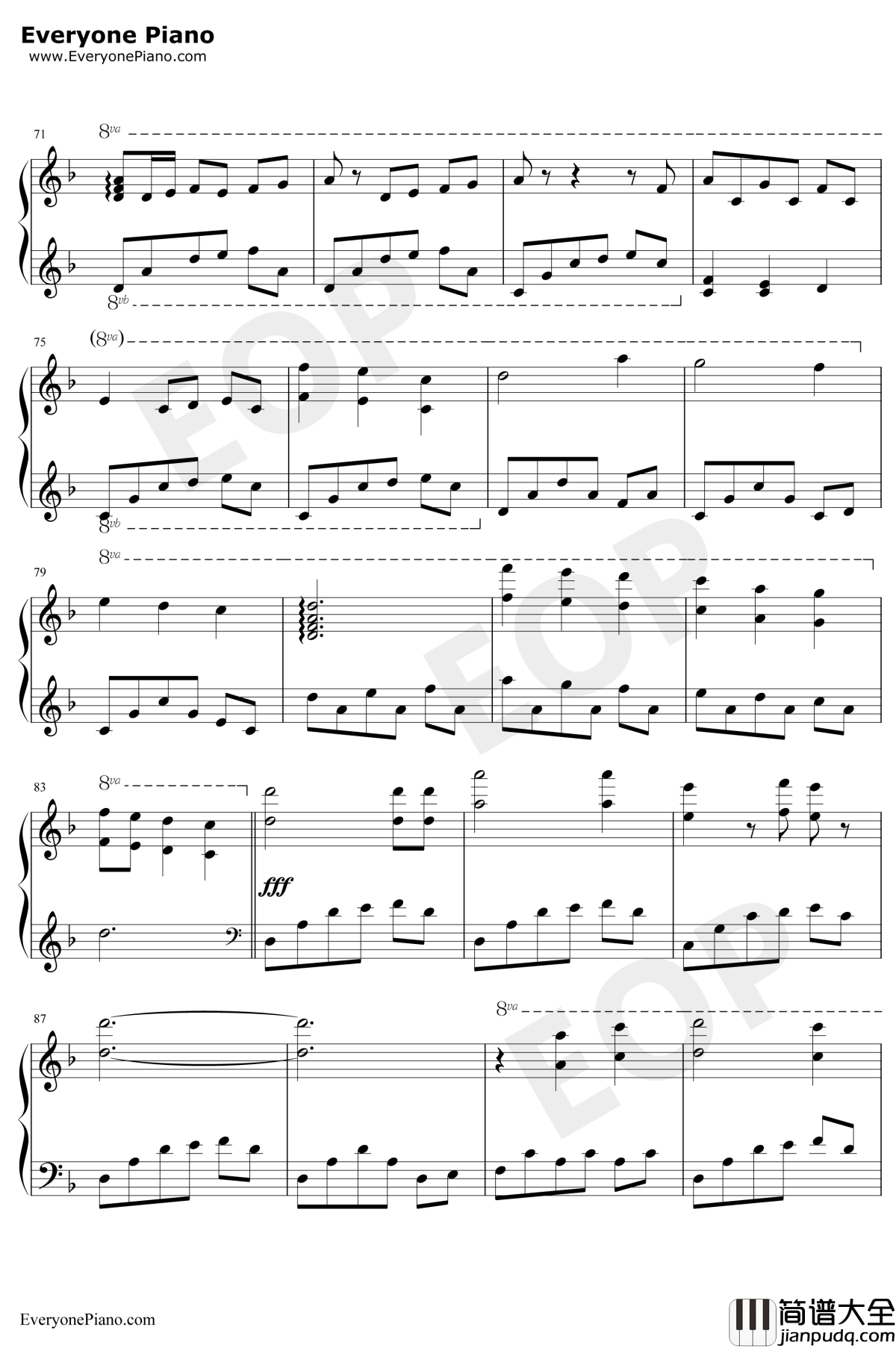 Scarborough_Fair钢琴谱_莎拉·布莱曼Sarah_Brightman_斯卡布罗集市