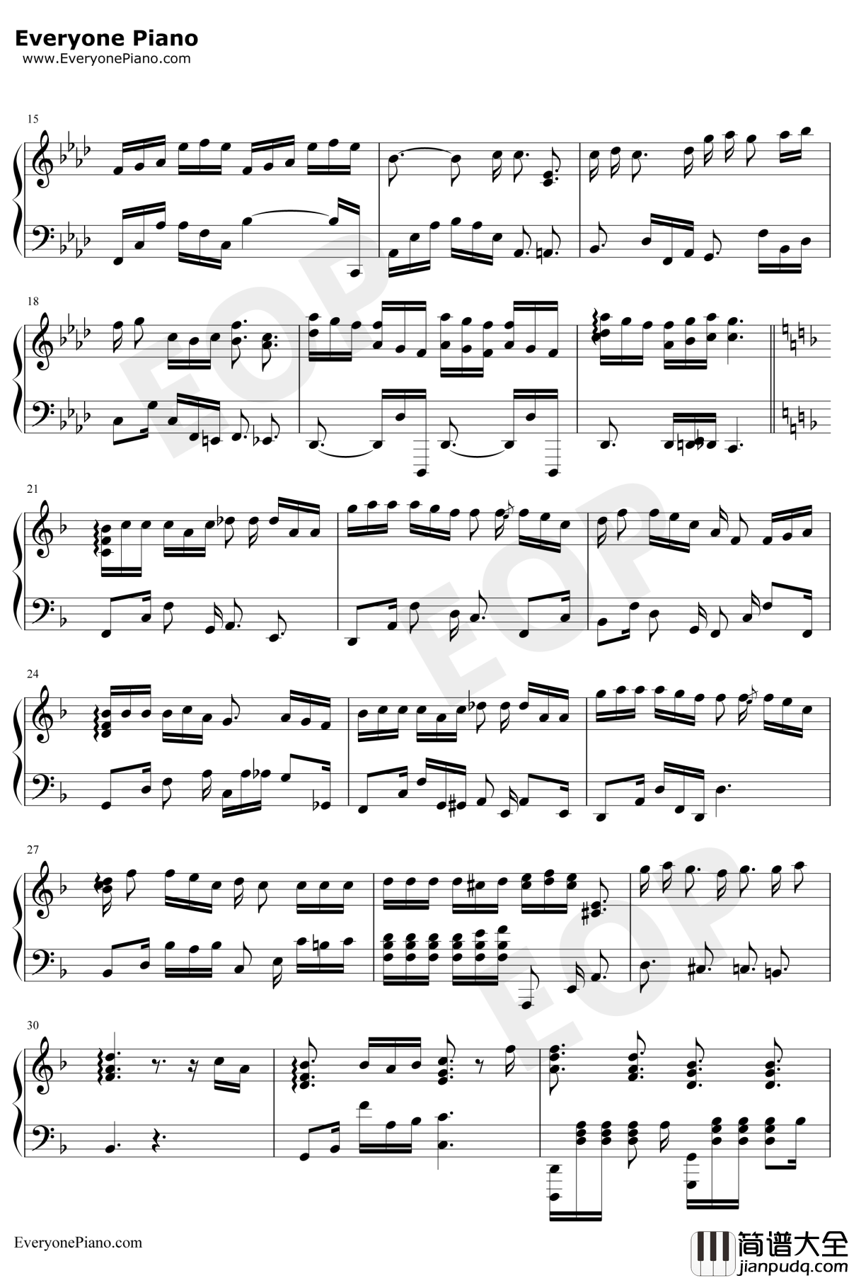 偶像钢琴谱_金玟岐