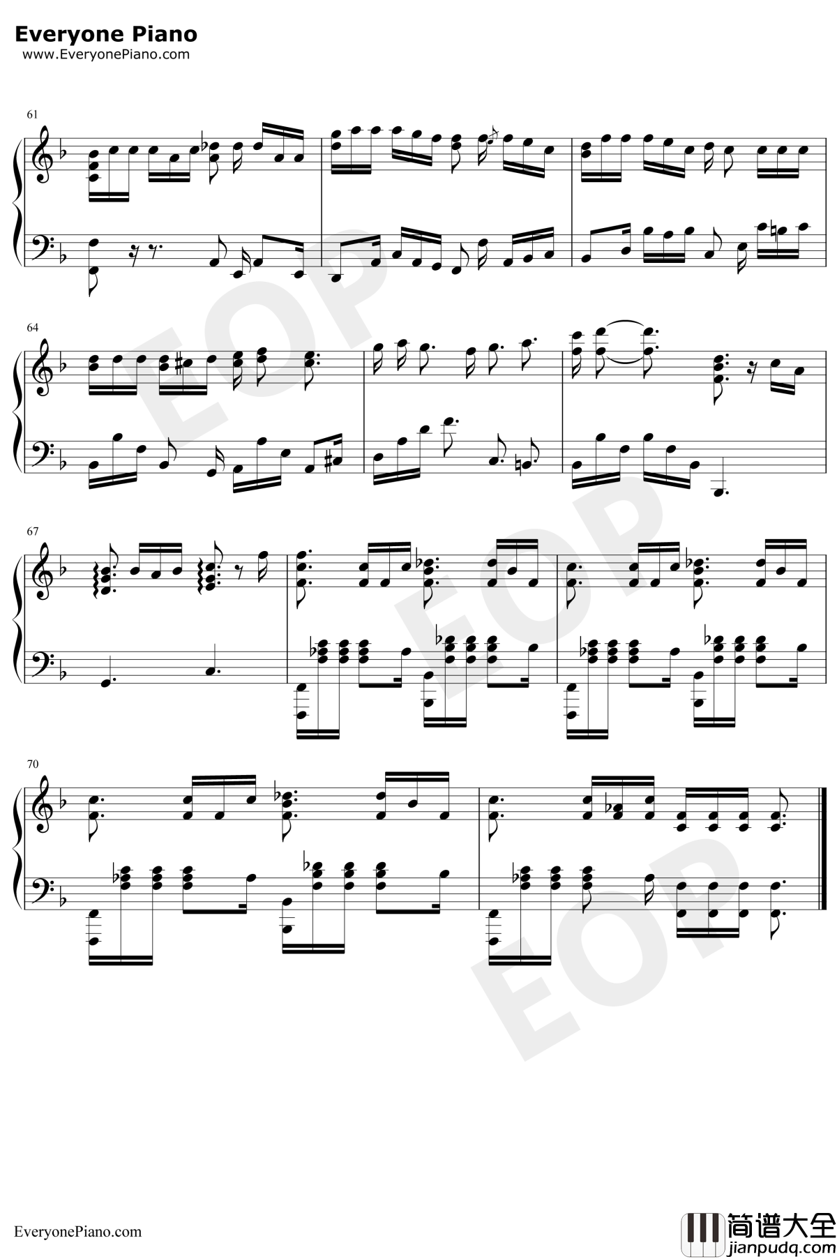 偶像钢琴谱_金玟岐