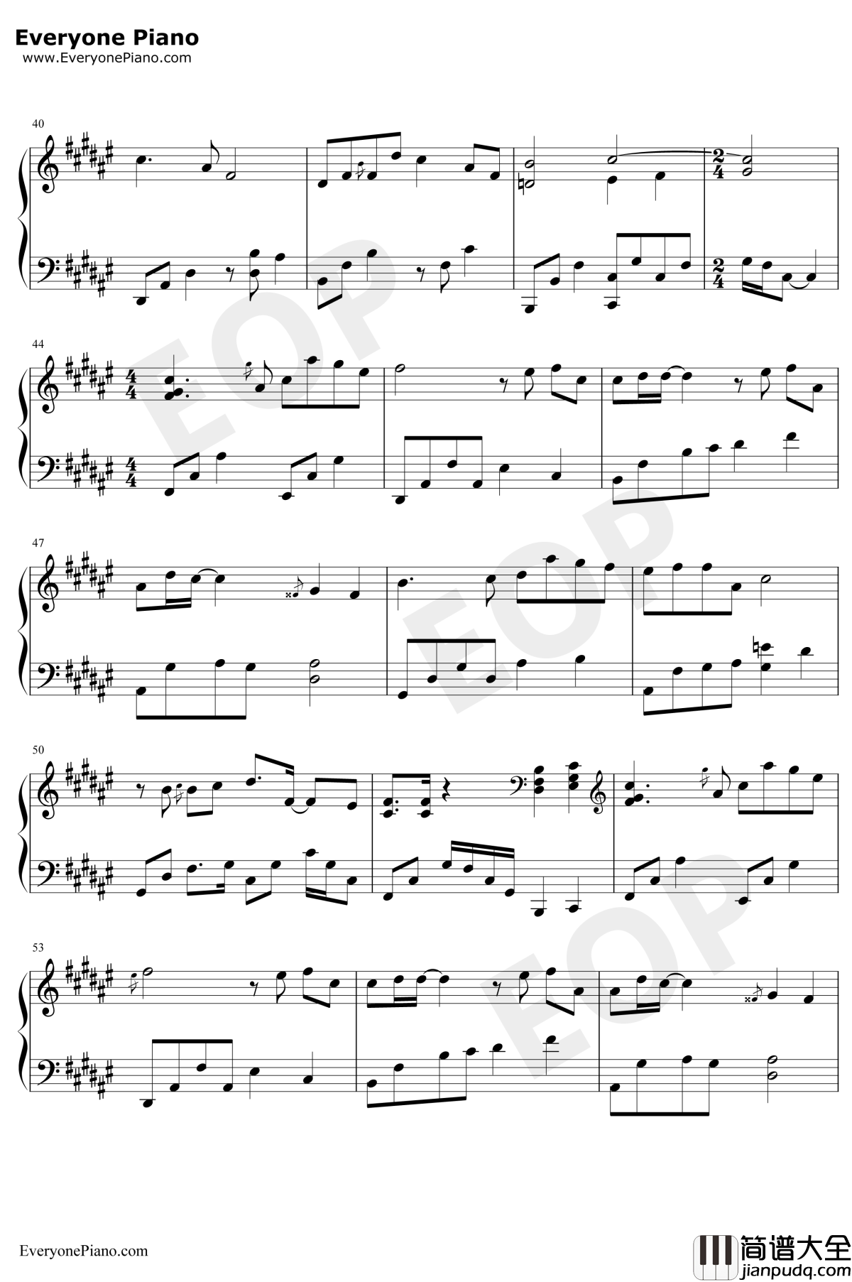 无关钢琴谱_周深_幕后玩家推广曲