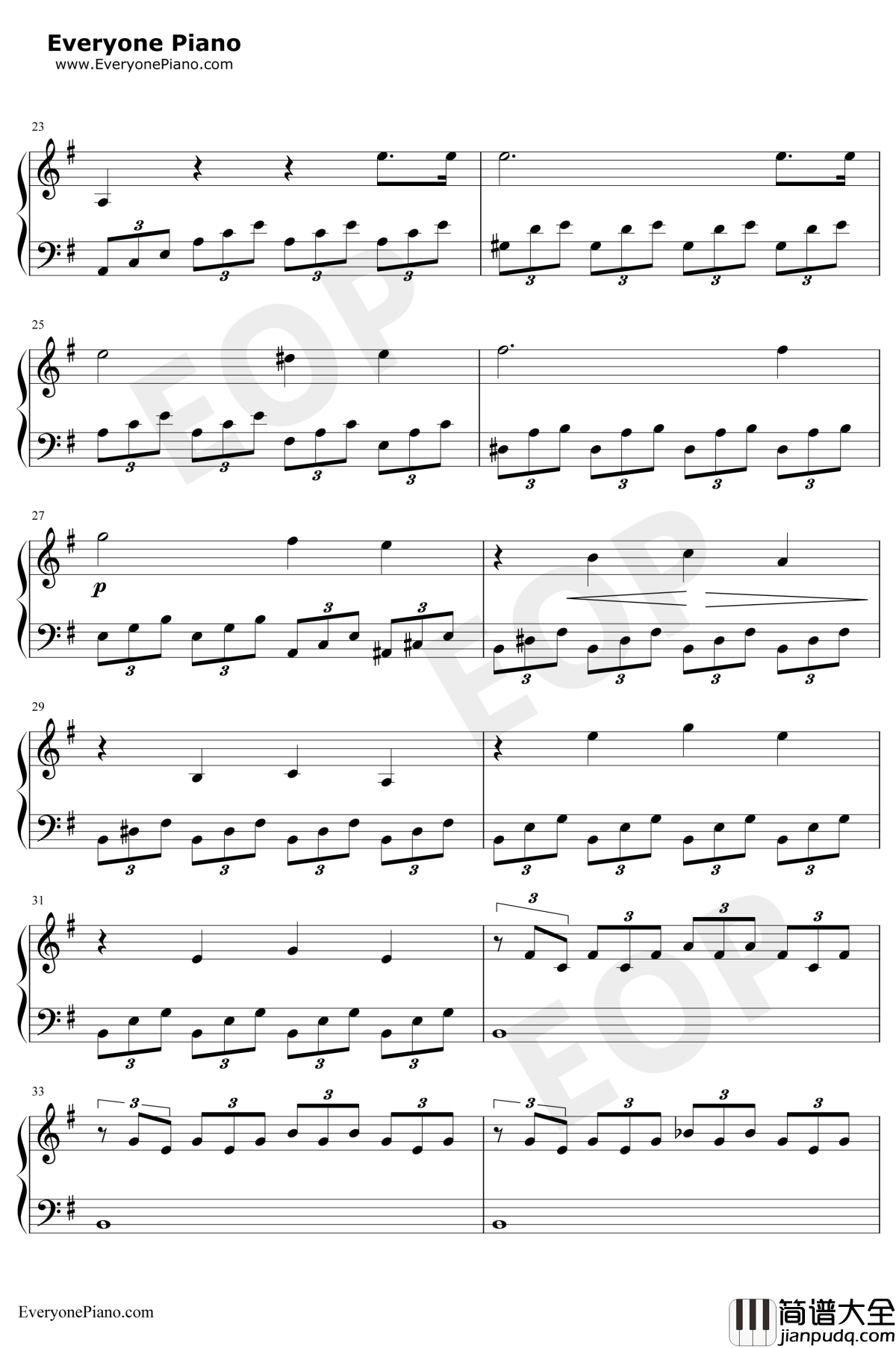 月光奏鸣曲钢琴谱_贝多芬