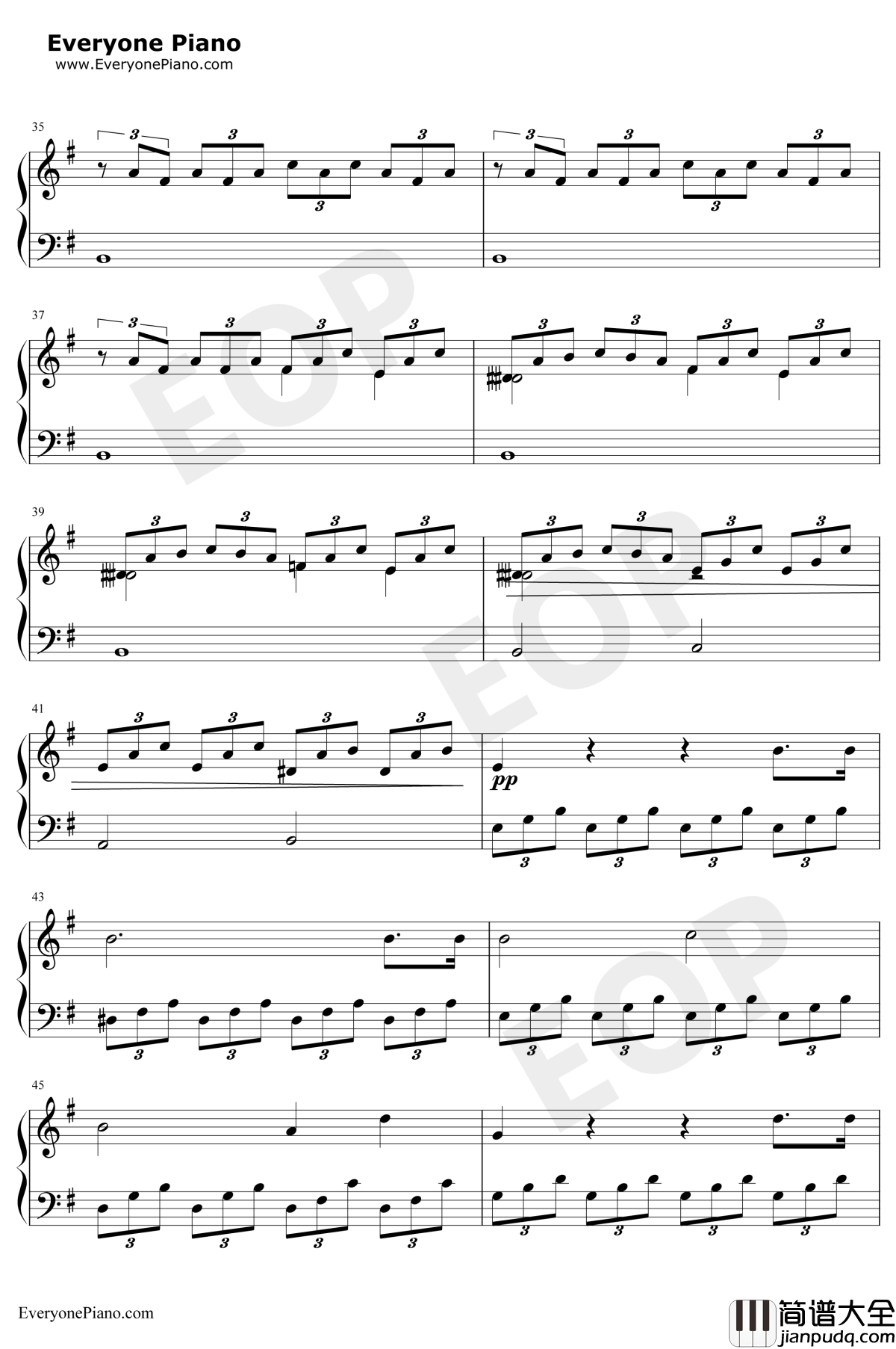 月光奏鸣曲钢琴谱_贝多芬