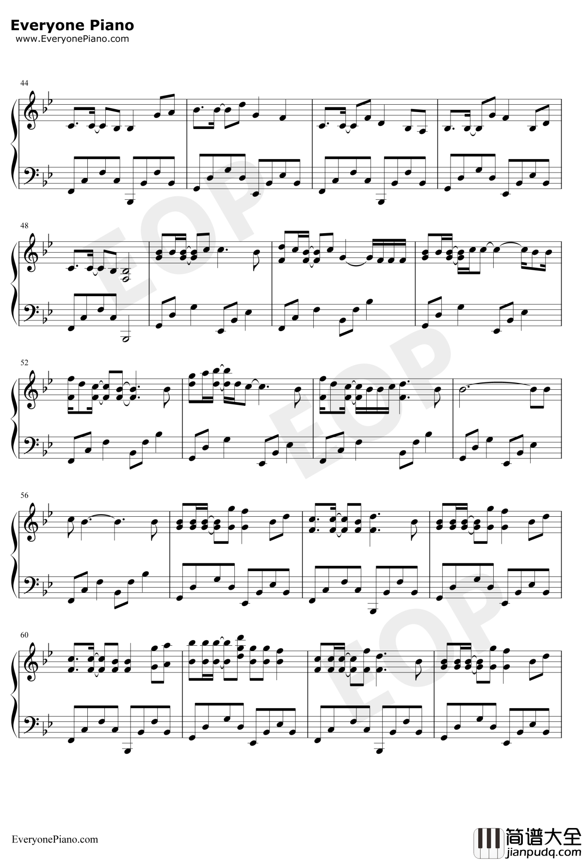 Way_Back_Home钢琴谱_SHAUN_一开口都想恋爱了_抖音神曲