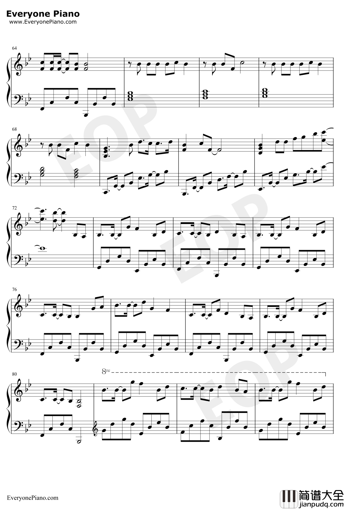 Way_Back_Home钢琴谱_SHAUN_一开口都想恋爱了_抖音神曲